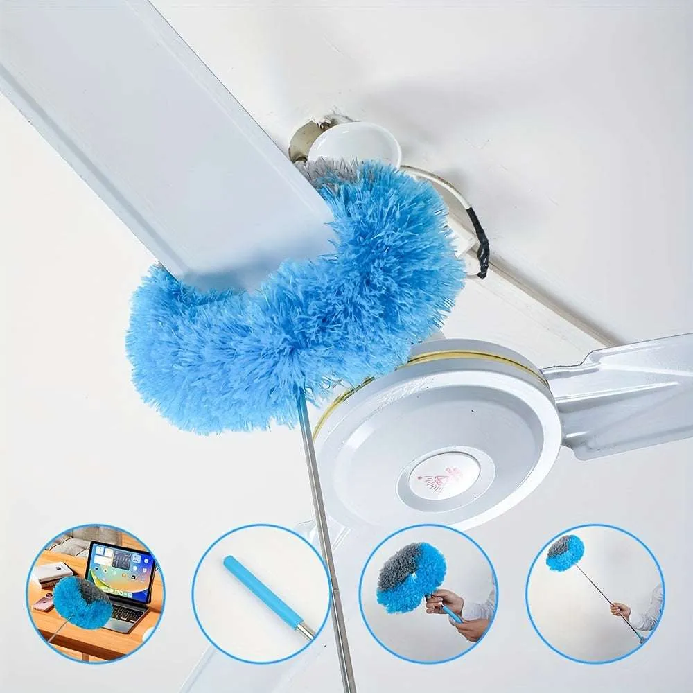 Premium Extendable Telescopic Fan Duster – Flexible Microfiber/Textile Dust Brush for Ceiling Fans, AC Vents & High-Reach Cleaning (Random Color-Pack of 1) - Buy Online at Alikart