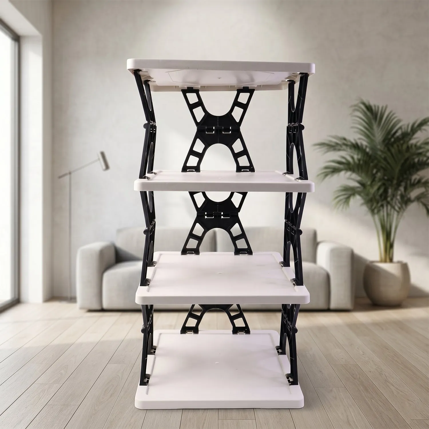 Multipurpose Foldable 4 Layer Storage Rack – Space Saving Organizer - Detailed Feature View 6