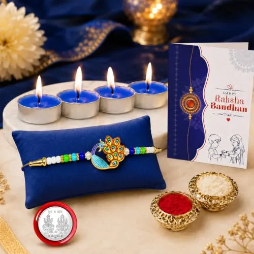 Premium Peacock Rakhi Combo – Raksha Bandhan Gift Set Pack of 5 - Buy Online at Alikart