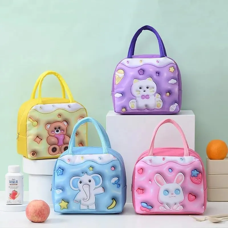 Premium Thermal Insulated Lunch Bag – Portable Zipper Lunch Tote for Office, School & Picnic (Random Cartoon Pet Design-Pack of 1) - Buy Online at Alikart