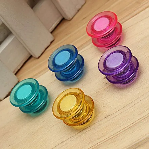 10 pc set Colorful Translucent Magnet Buttons for Fridge, Magnetic White-Boards (20mm) - Detailed Feature View 1