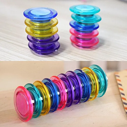 10 pc set Colorful Translucent Magnet Buttons for Fridge, Magnetic White-Boards (20mm) - Detailed Feature View 6