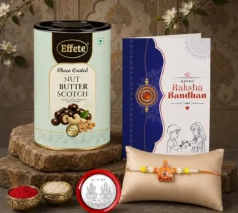 Raksha Bandhan Gift Combo – Swami Maharaj Rakhi & Chocolates