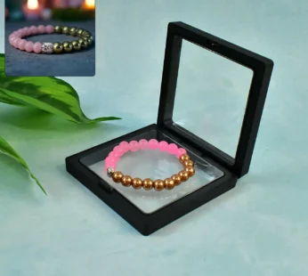 Dual-Tone Pink Gold Beaded Bracelet – Elegant & Comfortable Fit