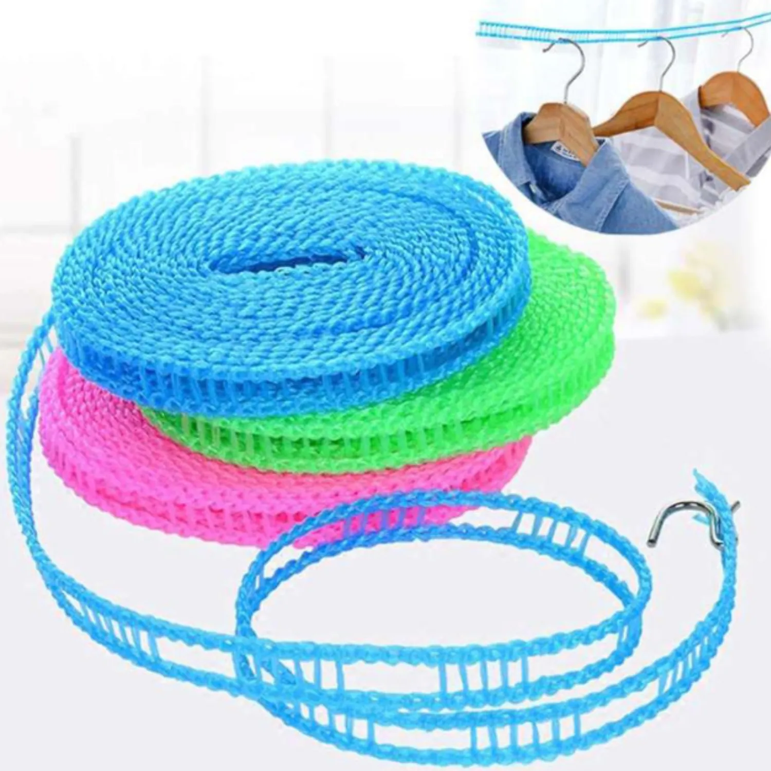 Premium 5 Mtr Durable Nylon Clothline Rope – Strong Laundry & Clothes Drying Line for Home, Travel & Outdoor Use (Random Color-Pack of 1) - Buy Online at Alikart
