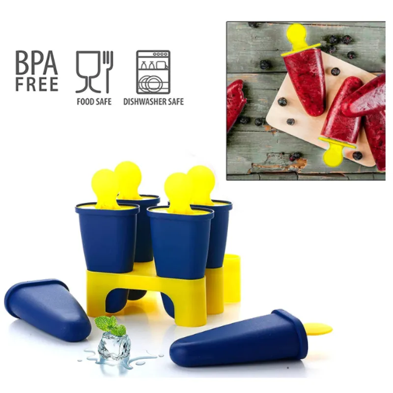 6-Piece Kulfi & Popsicle Mould Set – Reusable Ice Cream Maker Molds for Homemade Kulfi, Ice Pops & Candy(Random Color) - Detailed Feature View 2