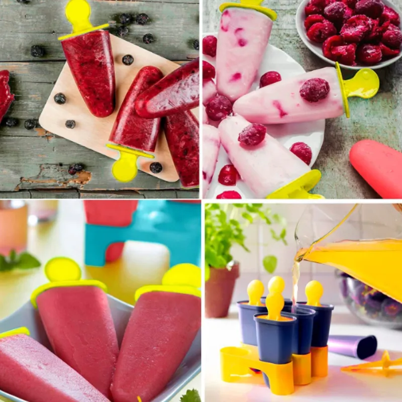 6-Piece Kulfi & Popsicle Mould Set – Reusable Ice Cream Maker Molds for Homemade Kulfi, Ice Pops & Candy(Random Color) - Detailed Feature View 4