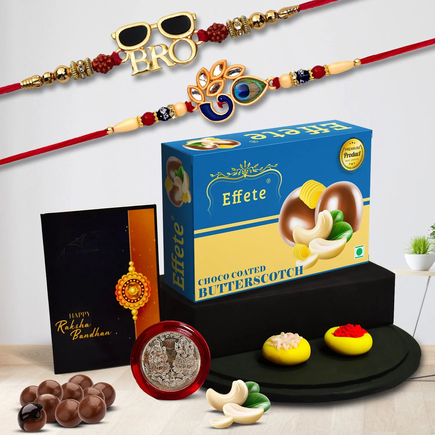 Premium Rakhi Combo Gift Set – Stylish Rakhis with Choco Butterscotch – Raksha Bandhan Gift - Buy Online at Alikart