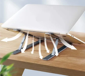 Portable Laptop Stand – 6-Angle Metal Riser for Desk | Wiregenix