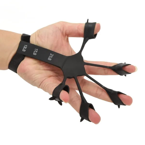 Finger Strengthener, Strong Versatility Hand Grip Strengthener Ergonomic 3 Resistance Levels for Hand Therapy (Black)