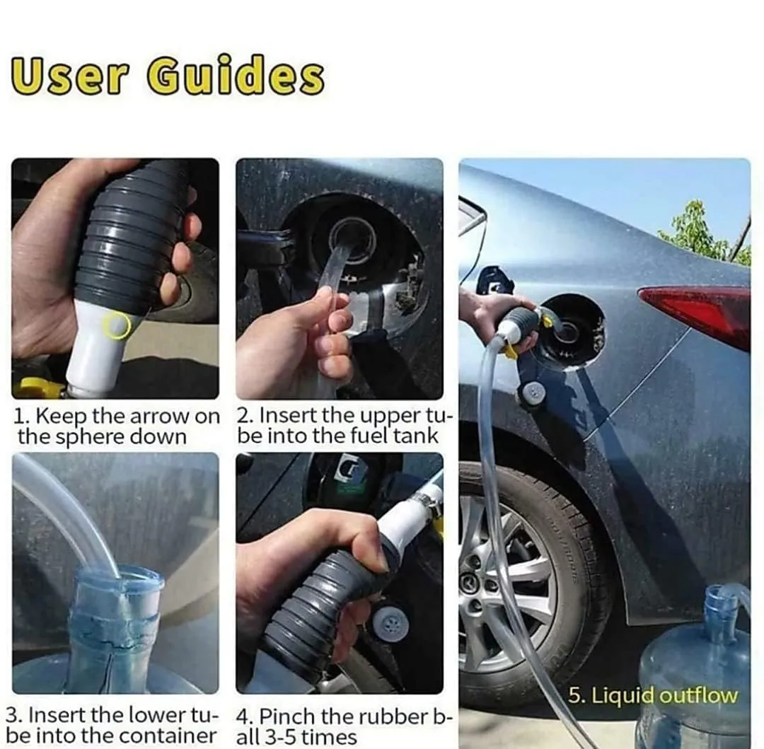 Fuel Transfer Pump – Portable Manual Siphon Kit for Liquids - Detailed Feature View 6