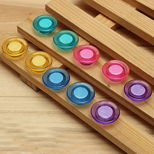 10 pc set Colorful Translucent Magnet Buttons for Fridge, Magnetic White-Boards (20mm) - Detailed Feature View 5