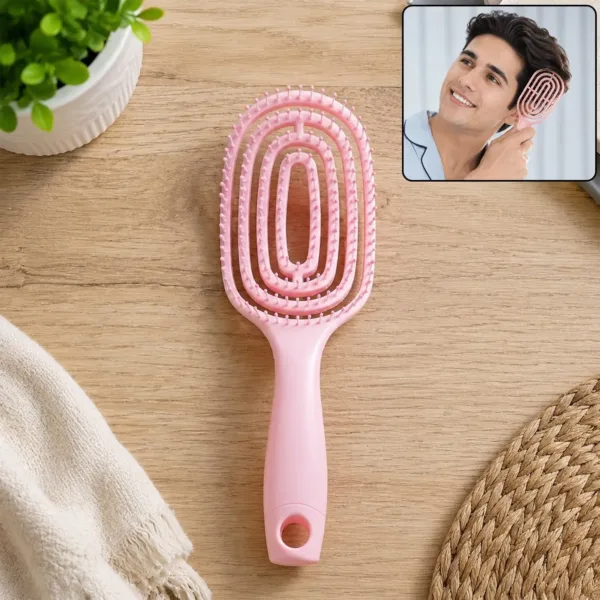 Men’s Hair Brush Curved Detangling Massage Comb for Styling & Grooming