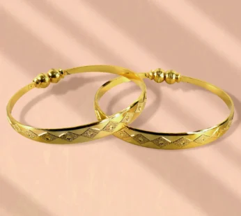 Traditional-Style Textured Bangles with Beaded Detailing – Elegant Ethnic Accessory