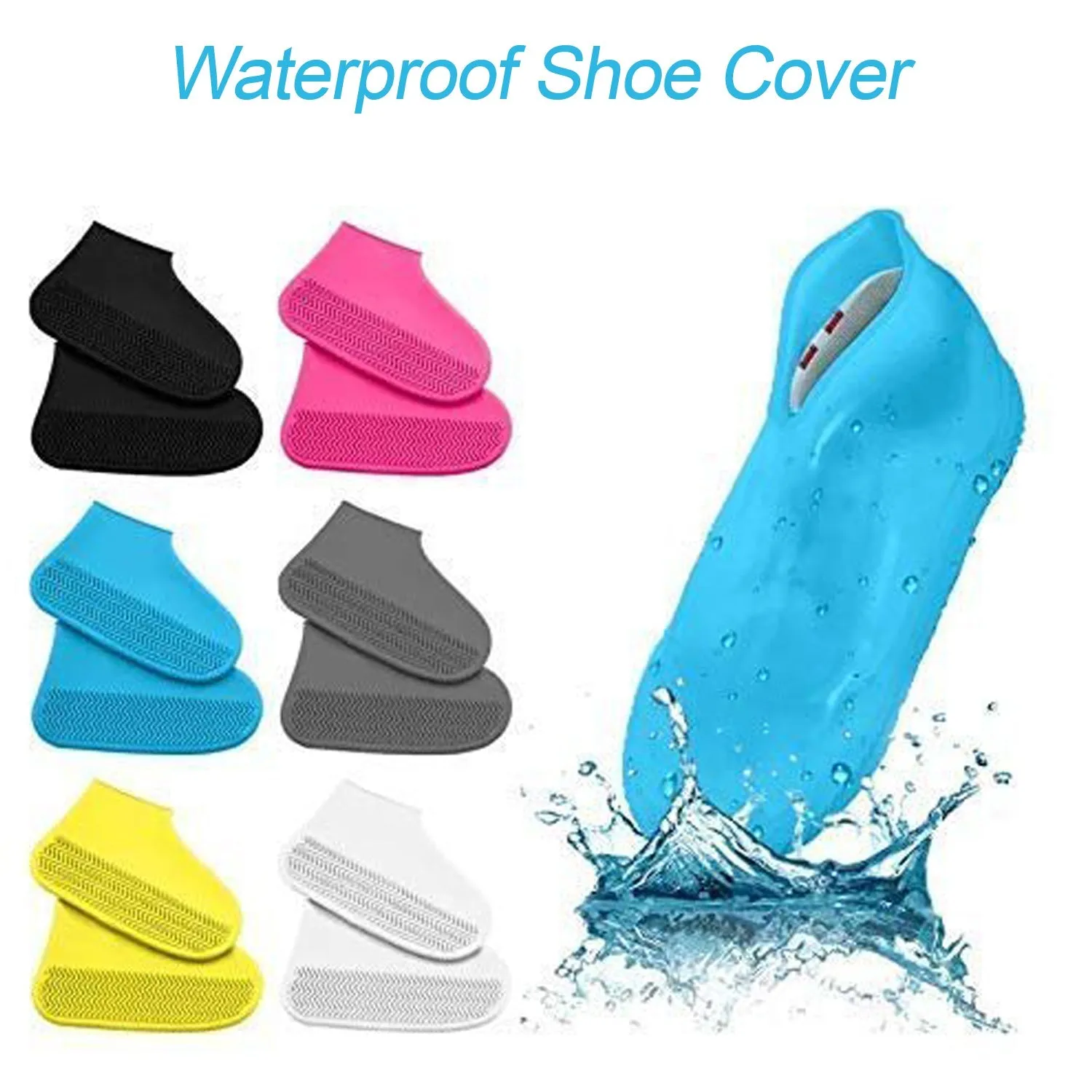 Silicone Rain Boot Covers Non Slip Foldable Protection - Detailed Feature View 5