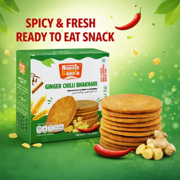 Naasta Baasta Ginger Chilli Bhakhari – Spicy & Crispy Snack (200gm)