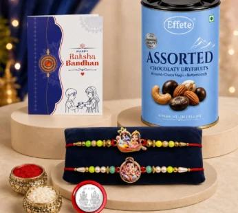Radhe Krishna Rakhi Combo – Raksha Bandhan Gift with Chocolate