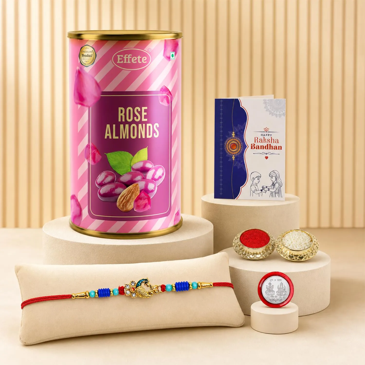 Premium Peacock Rakhi Gift Combo for Brother with Chocolates and Pooja Coin - Buy Online at Alikart