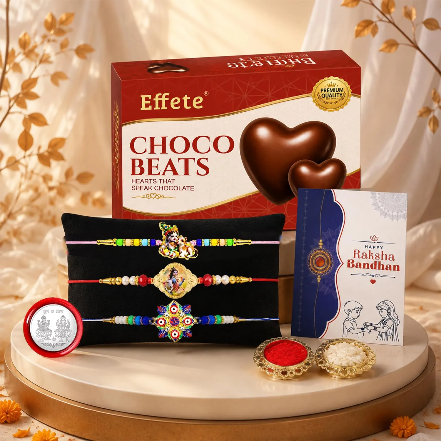 Premium Raksha Bandhan Rakhi Combo – Evil Eye OM Krishna with Chocolates - Buy Online at Alikart