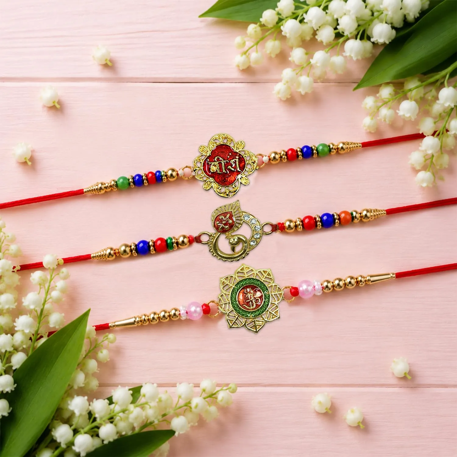 Premium Veera, OM Rakhi for Brother with Pooja Thali - Raksha Bandhan Gift Set, Pack of 7 - Buy Online at Alikart