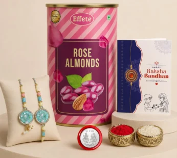 Rakhi Gift Combo for Brother – Floral Multicolor with Sweets & Pooja Set