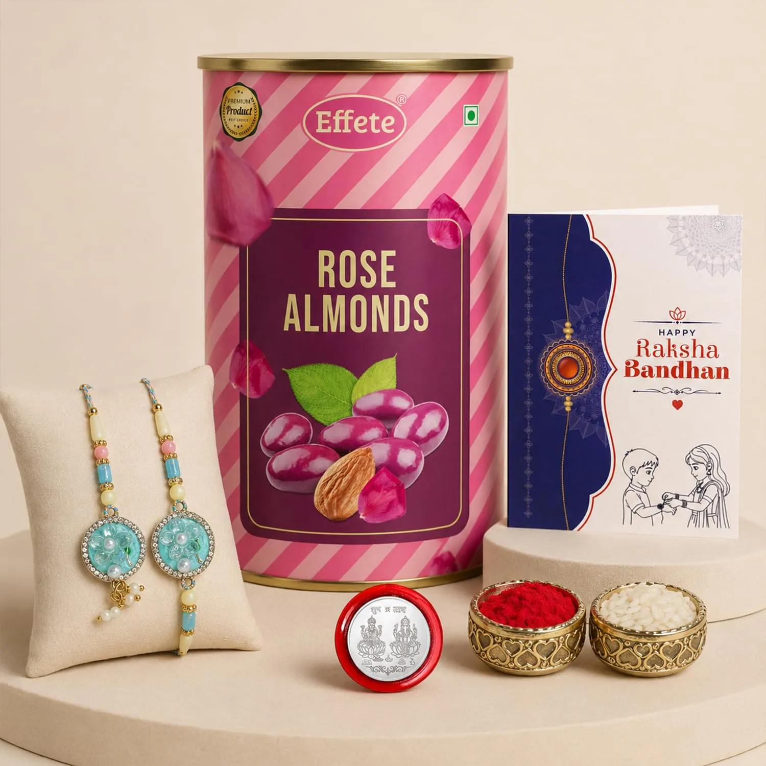Premium Rakhi Gift Combo for Brother – Floral Multicolor with Sweets & Pooja Set - Buy Online at Alikart