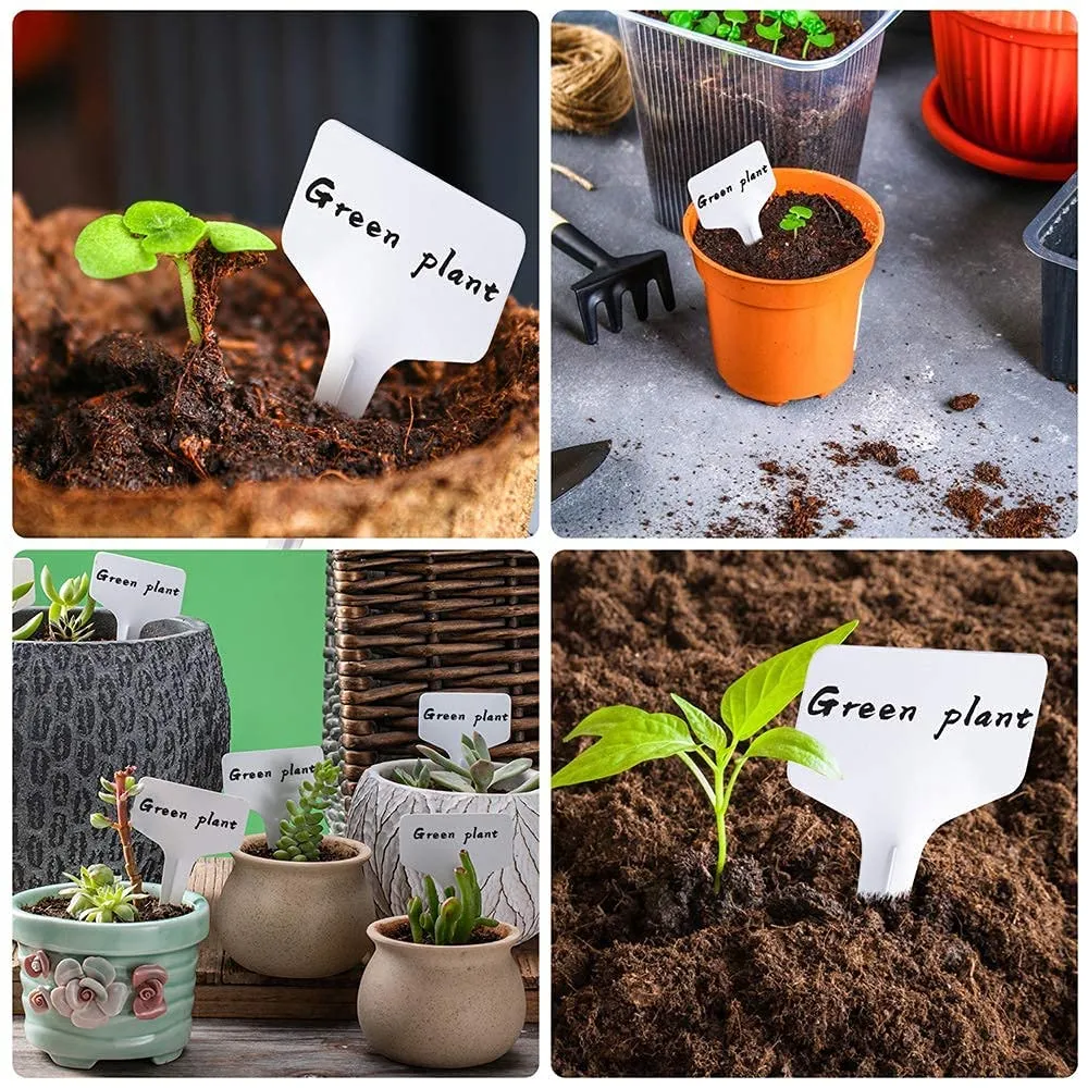 10 Pcs T-Shape Tree & Plant Tags – Durable Garden Markers with Broad Writing Area for Plants, Saplings & Pots