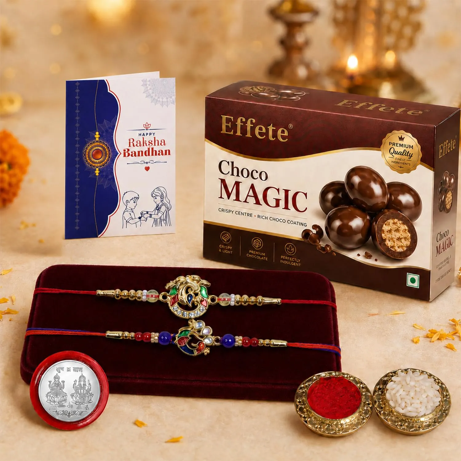 Premium Raksha Bandhan Rakhi Combo – Peacock Design Gift for Brother - Buy Online at Alikart