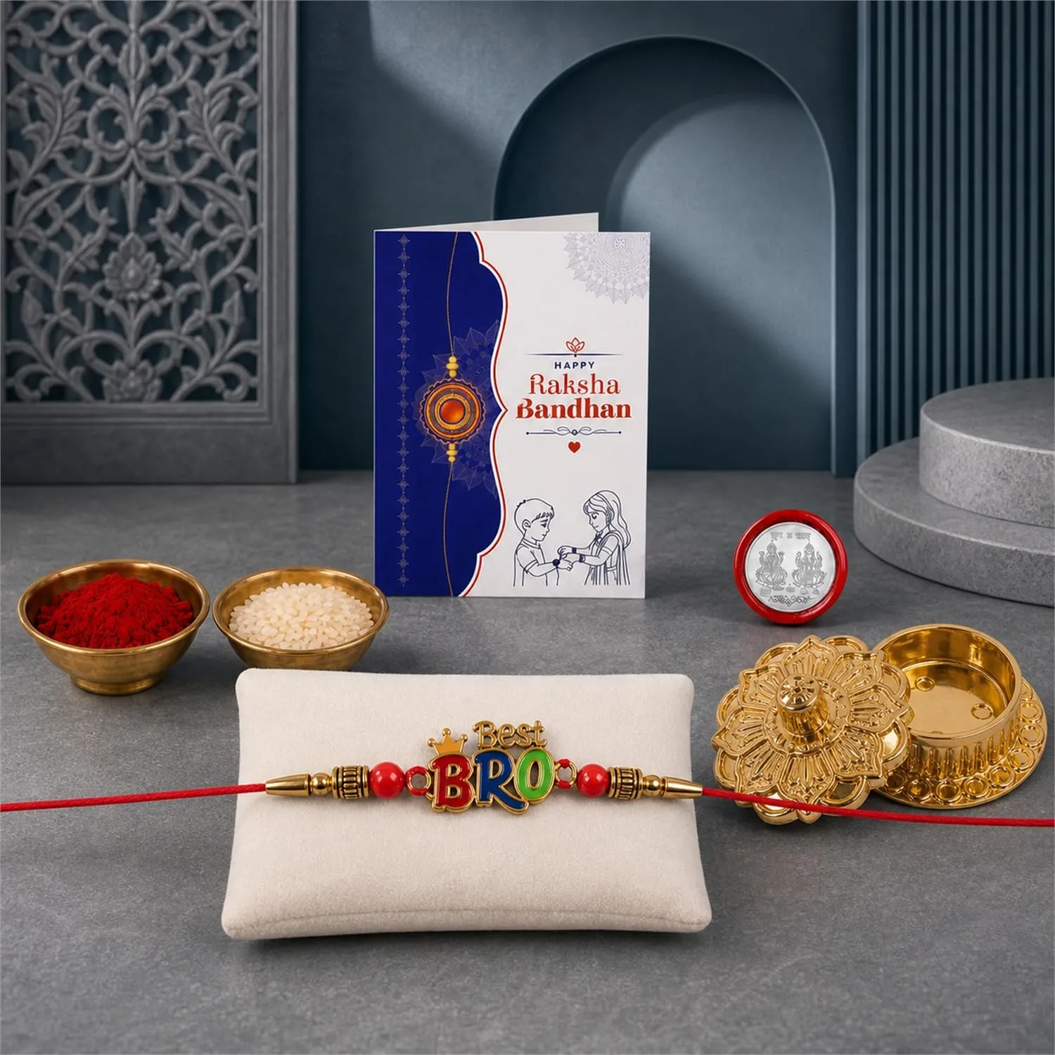 Premium Raksha Bandhan Gift Combo – Pack of 5 with Pooja Kankavati - Buy Online at Alikart