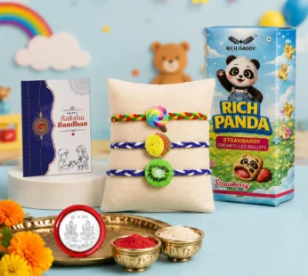 Lollipop Rakhi for Brother with Biscuit 60gm – Raksha Bandhan Gift Set, Pack of 7