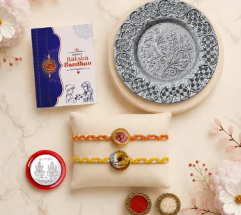 Raksha Bandhan Combo Multicolor Bracelet Rakhi Pooja Thali Set