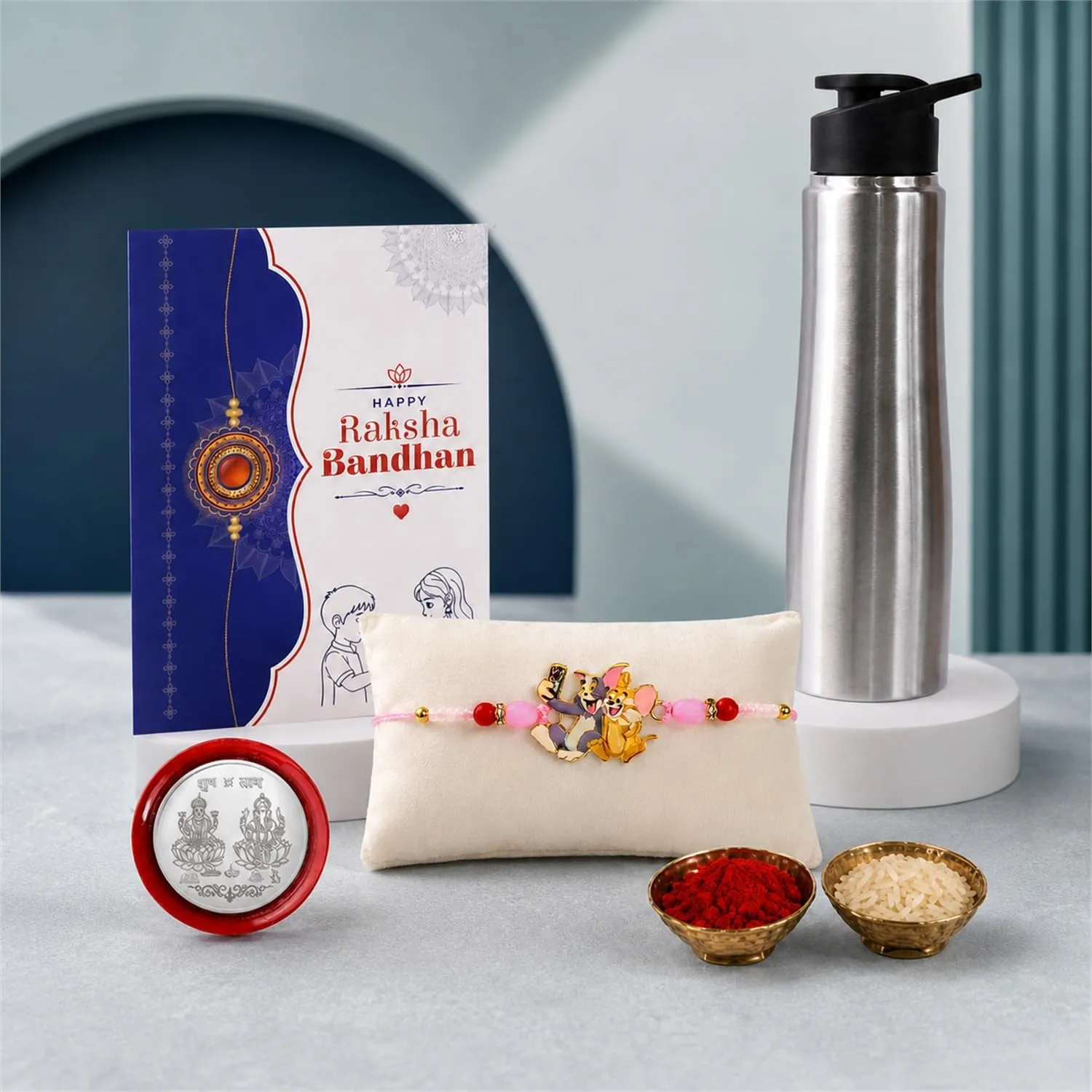Premium Tom & Jerry Rakhi Combo – Raksha Bandhan Gift with 1000ml SS Bottle - Buy Online at Alikart