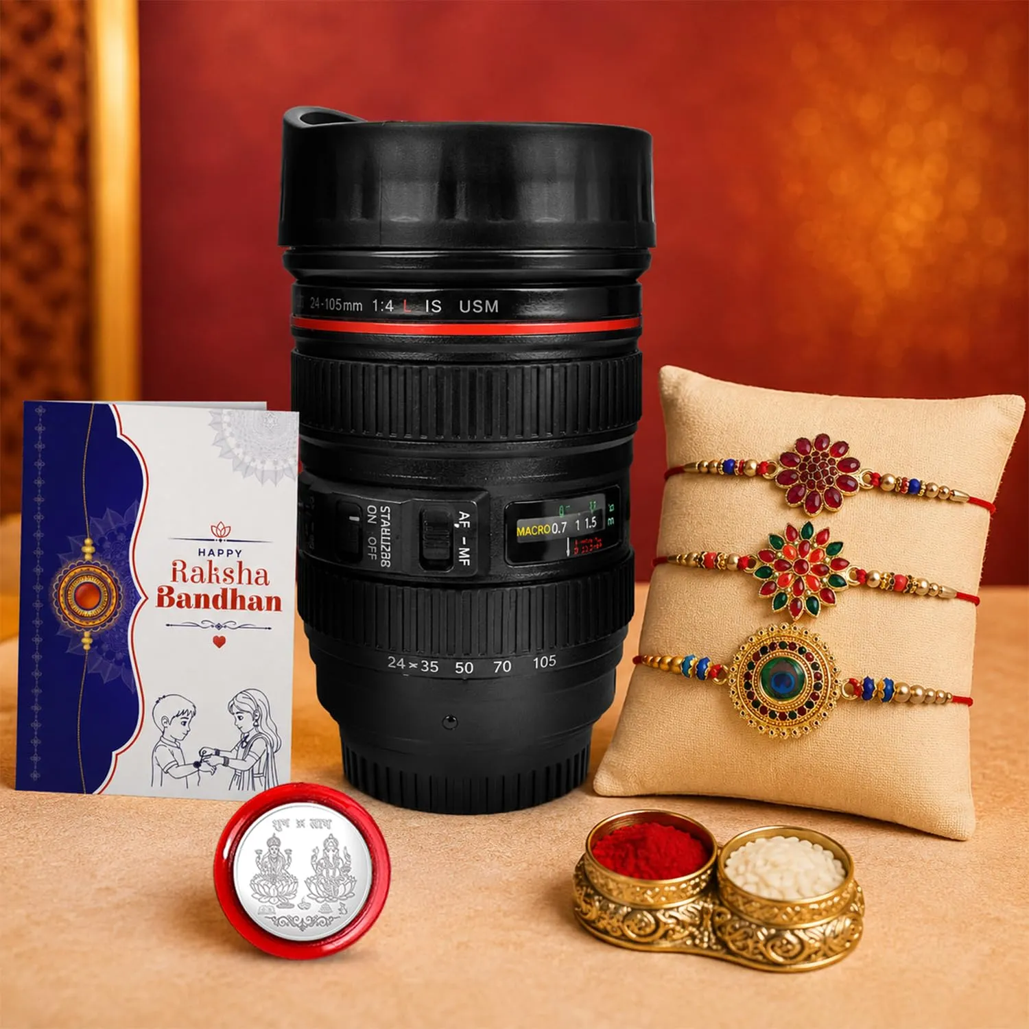 Premium Flower Rakhi for Brother with Coffee Mug - Raksha Bandhan Gift Set, Pack of 7 - Buy Online at Alikart