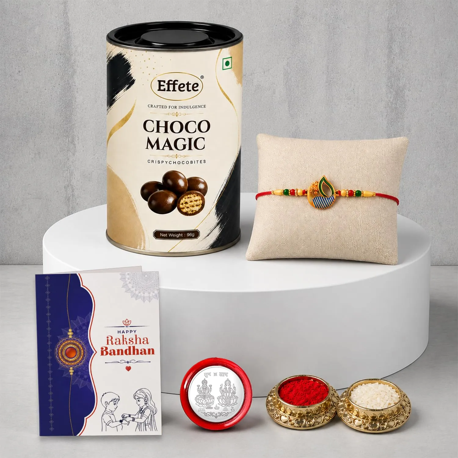 Premium Raksha Bandhan Gift Combo – Peacock Rakhi & Chocolate Magic - Buy Online at Alikart