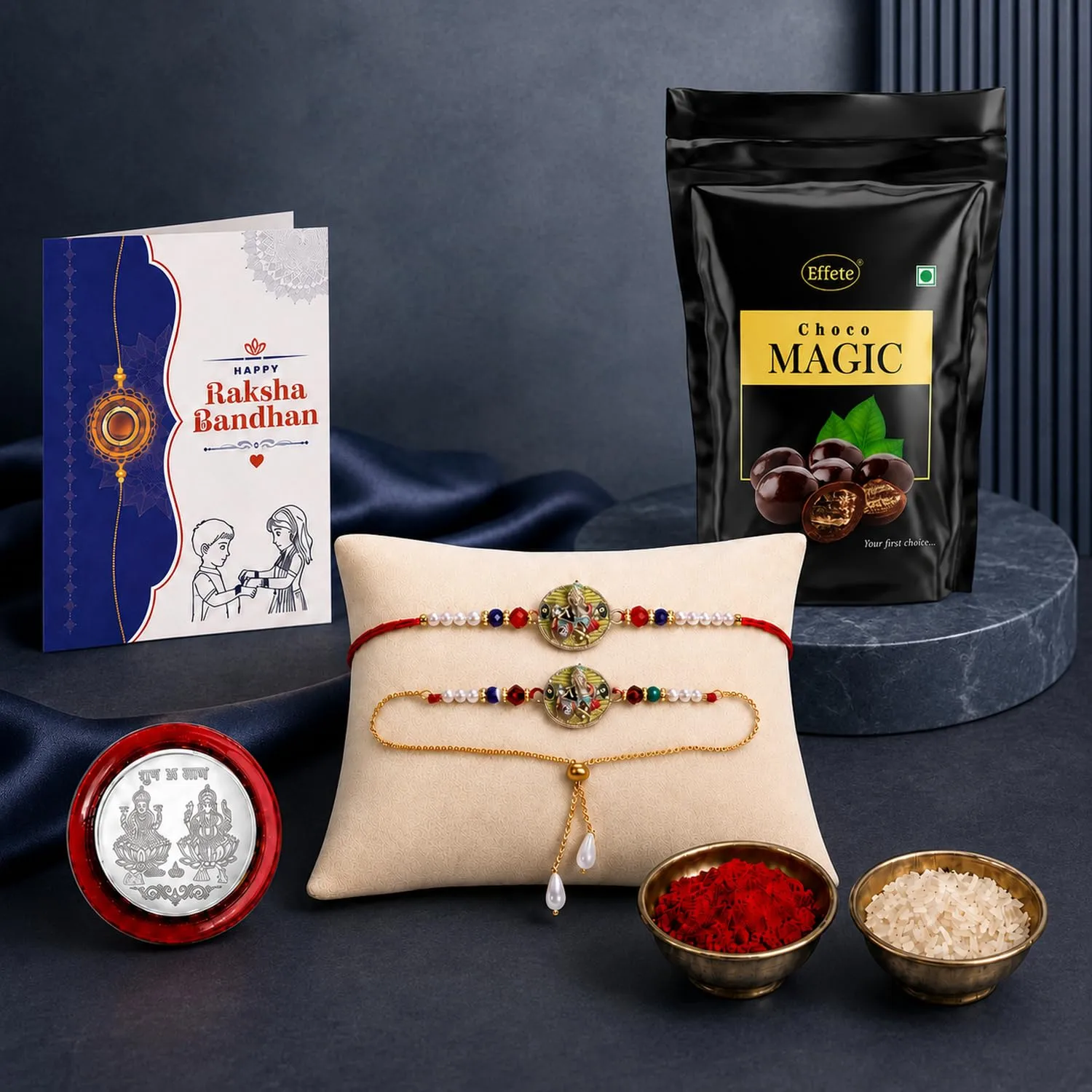 Premium Rakhi for Brother with Chocolate Magic - Raksha Bandhan Gift Set, Pack of 5 - Buy Online at Alikart