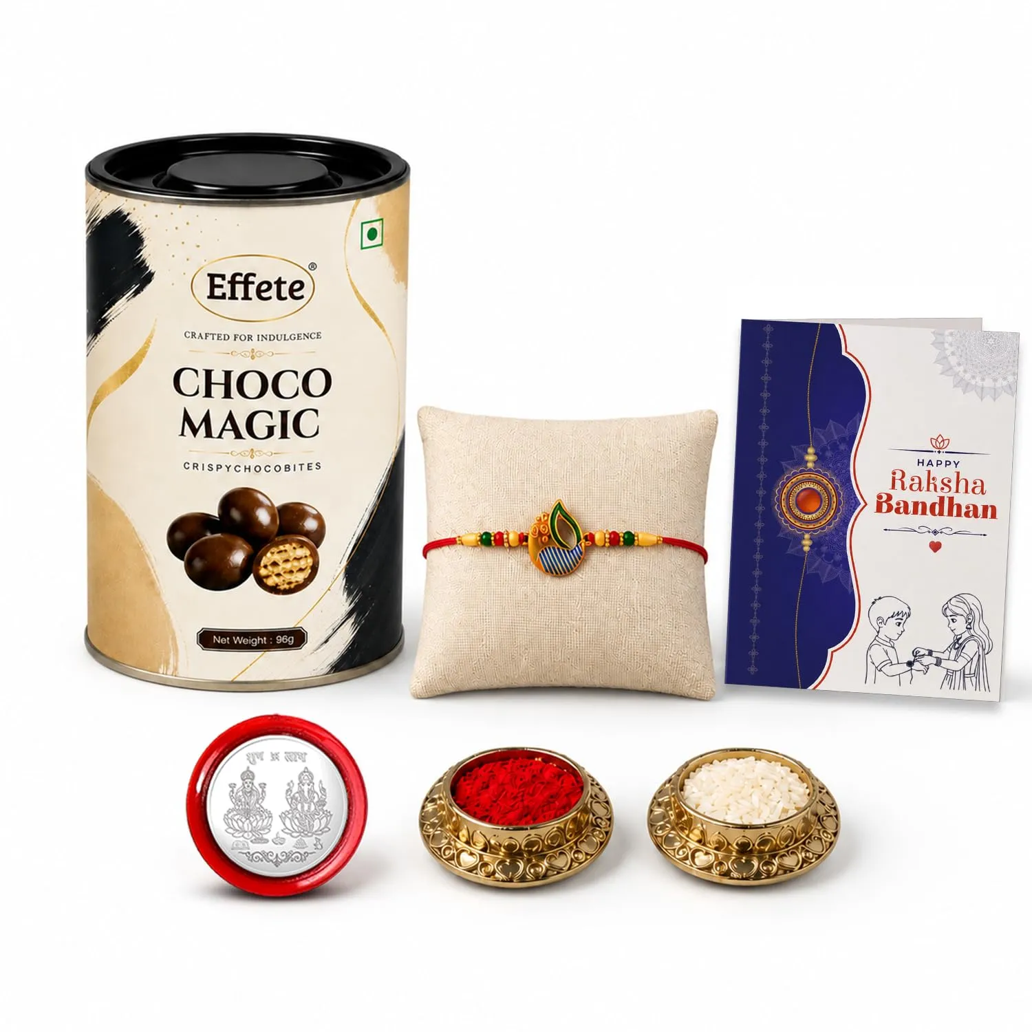 Raksha Bandhan Gift Combo – Peacock Rakhi & Chocolate Magic - Detailed Feature View 4