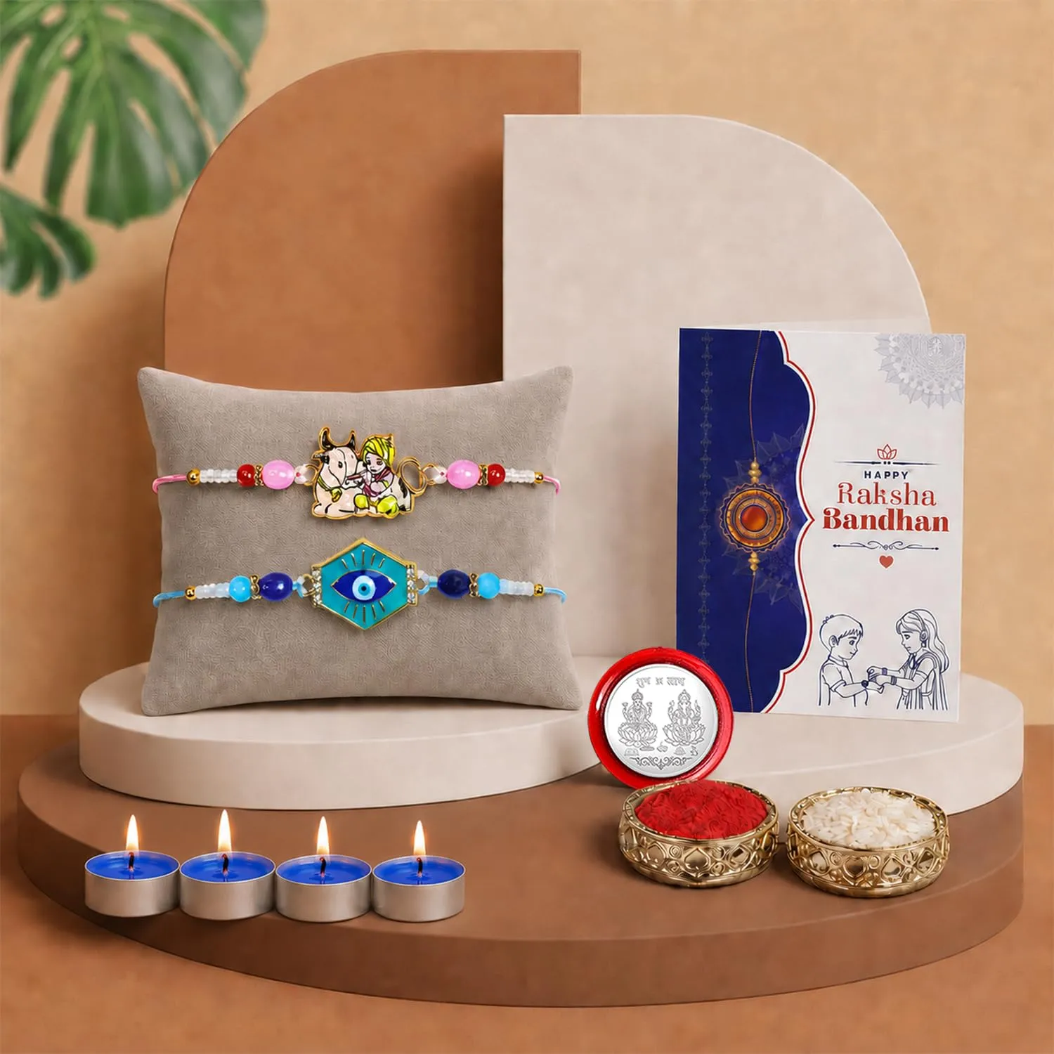 Premium Raksha Bandhan Gift Combo – Krishna & Evil Eye Rakhi Set - Buy Online at Alikart