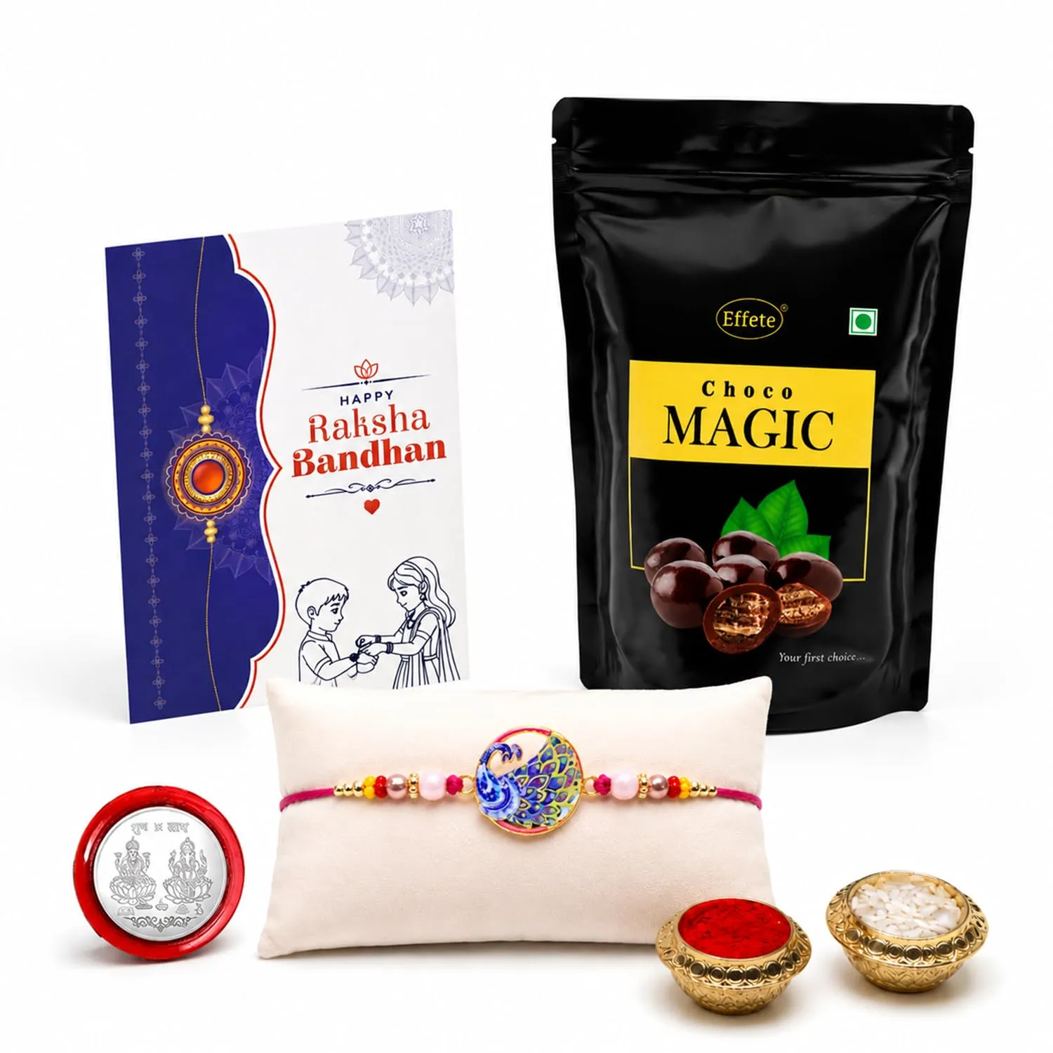 Raksha Bandhan Gift Combo – Peacock Rakhi Pack - Detailed Feature View 4