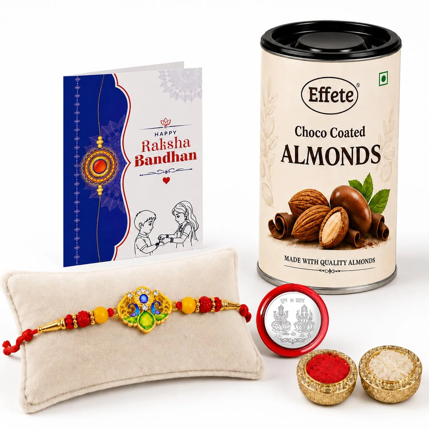 Trishul Rakhi Combo – Raksha Bandhan Gift with Choco Almonds - Detailed Feature View 4