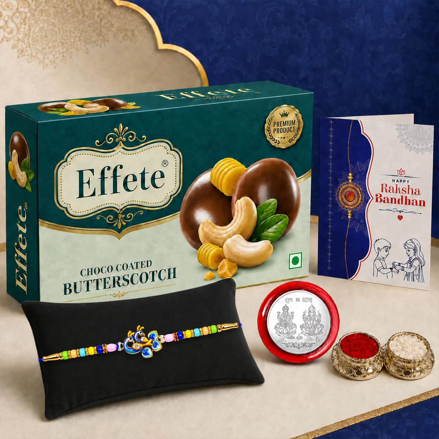 Premium Peacock Rakhi Combo – Raksha Bandhan Gift with Choco Butterscotch (Pack of 5) - Buy Online at Alikart