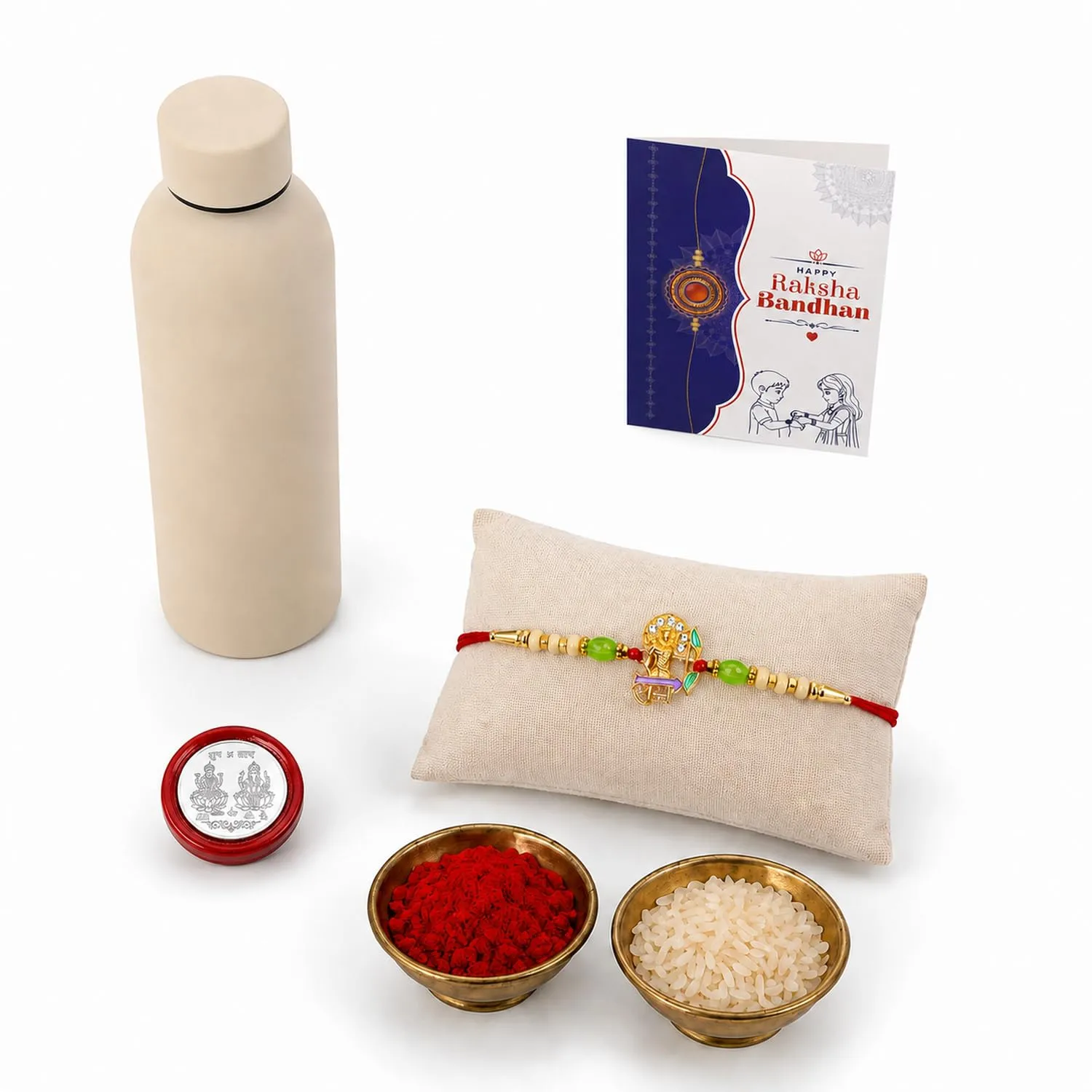 Raksha Bandhan Gift Combo – Ram Rakhi with Water Bottle 500ml - Detailed Feature View 2