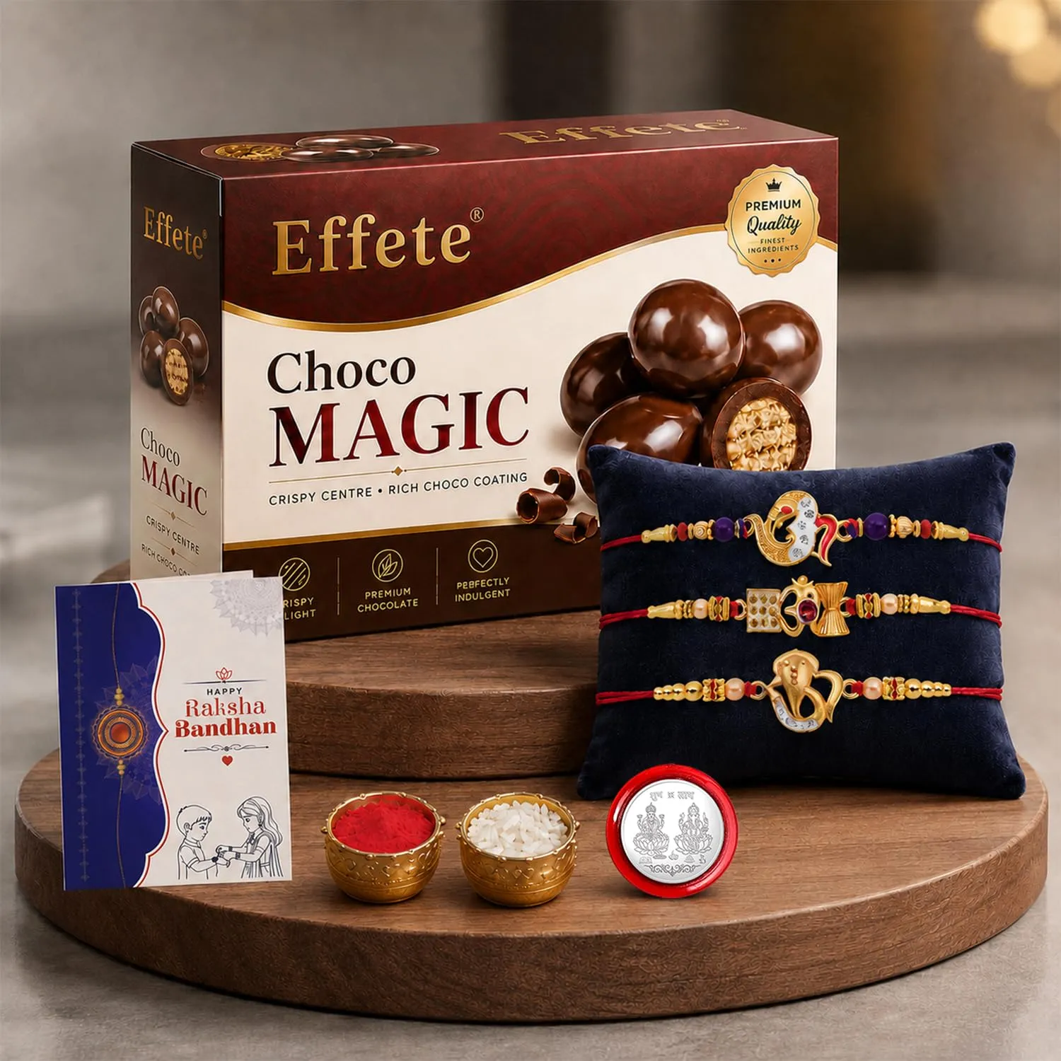 Premium Rakhi for Brother with Chocolate 96gm - Rakshabandhan Gift Set, Pack of 7 - Buy Online at Alikart