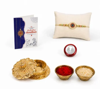 Rakhi Combo for Raksha Bandhan – Floral Design with Pooja Set