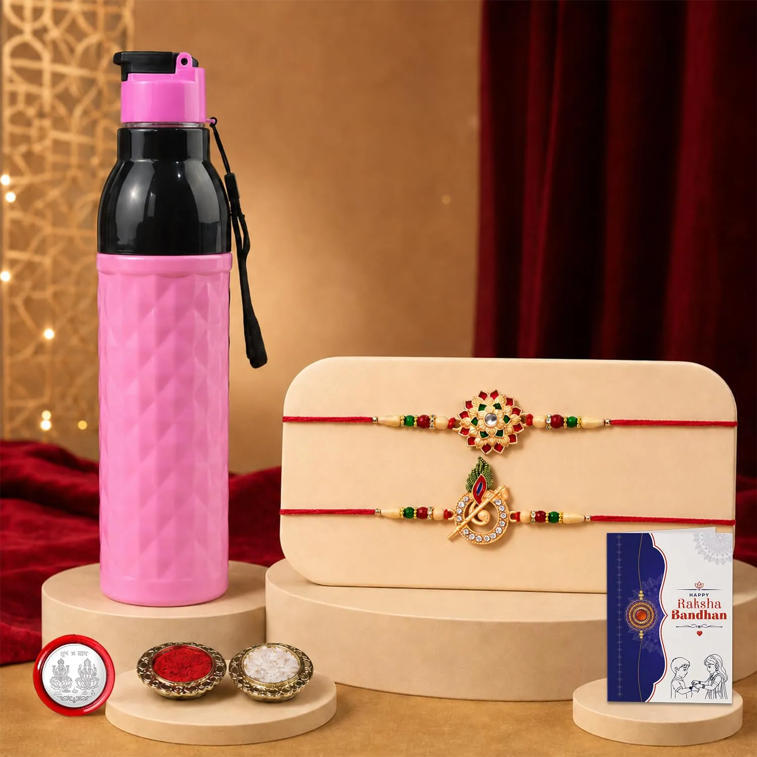 Premium Rakhi for Brother with Water Bottle-1000ml - Raksha Bandhan Gift Set, Pack of 6 - Buy Online at Alikart