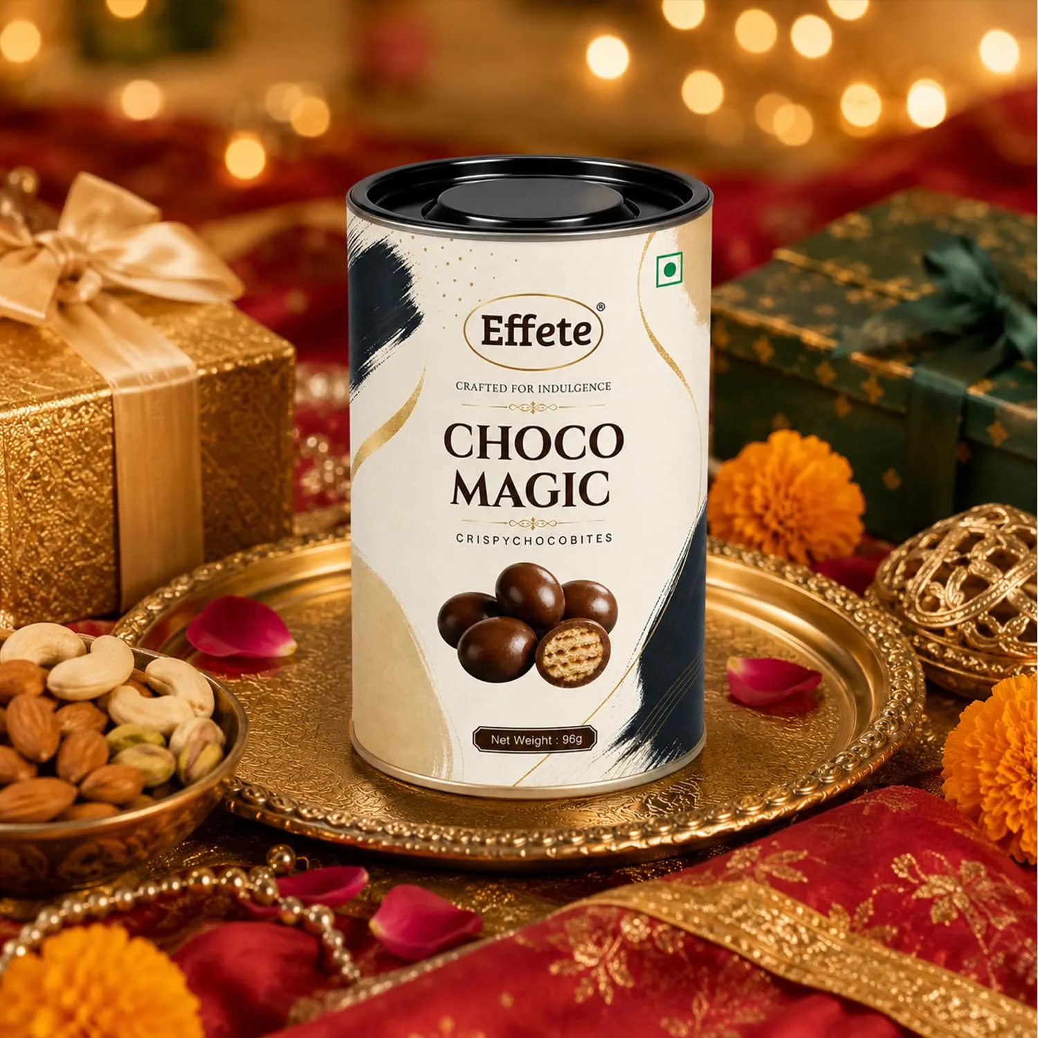 Raksha Bandhan Gift Combo – Peacock Rakhi & Chocolate Magic - Detailed Feature View 1
