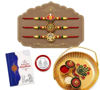 Rakhi for Brother with Topli Pooja Thali – Raksha Bandhan Gift Set, Pack of 7