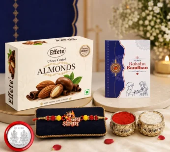 Shri Ram Rakhi Combo Raksha Bandhan Gift Pack of 5 with Choco Almonds
