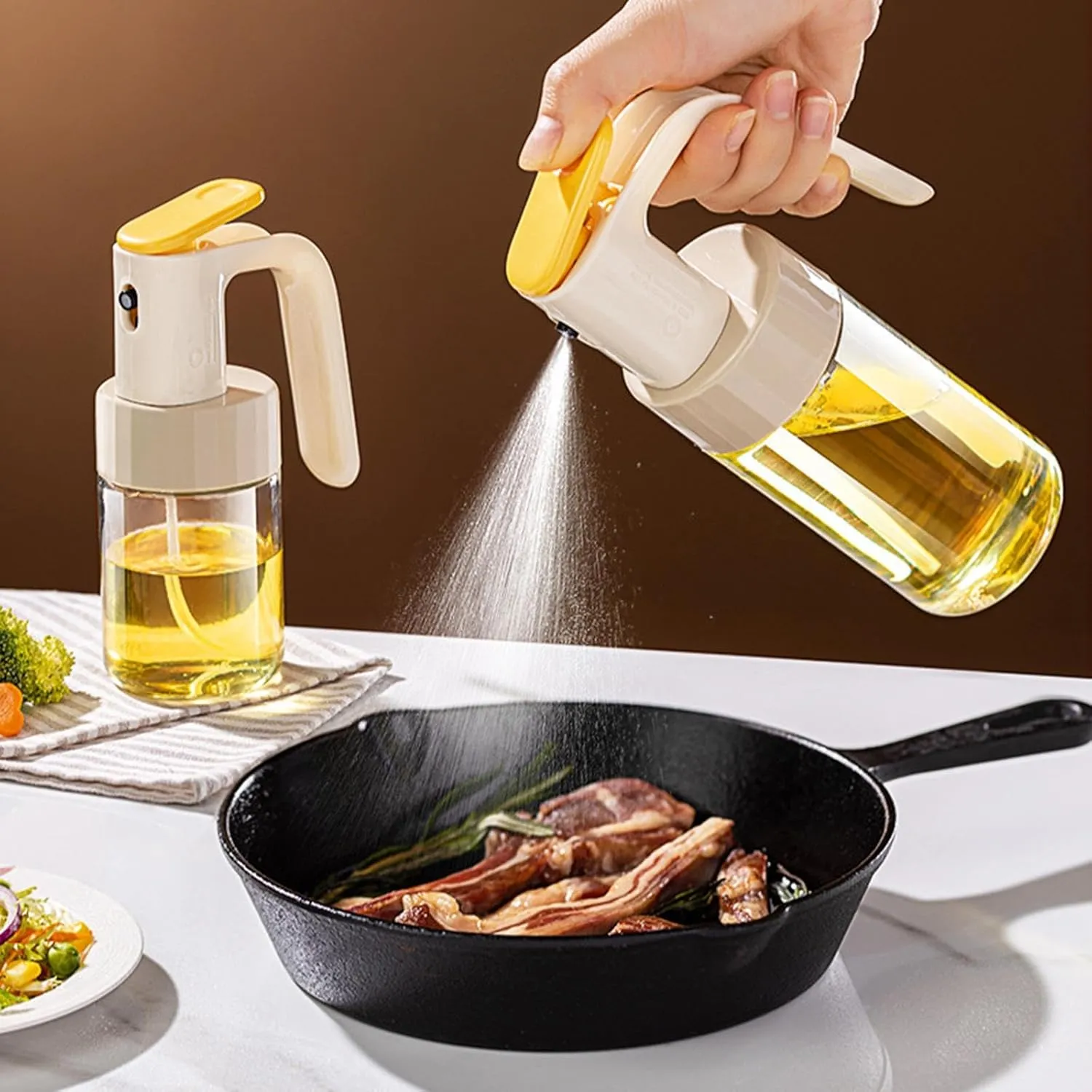 Premium 250ML Oil Sprayer & Vinegar Spray Dispenser Bottle – Refillable Kitchen Mist Spray for Cooking, BBQ, Baking & Air Fryer Use(Pack of 1) - Buy Online at Alikart