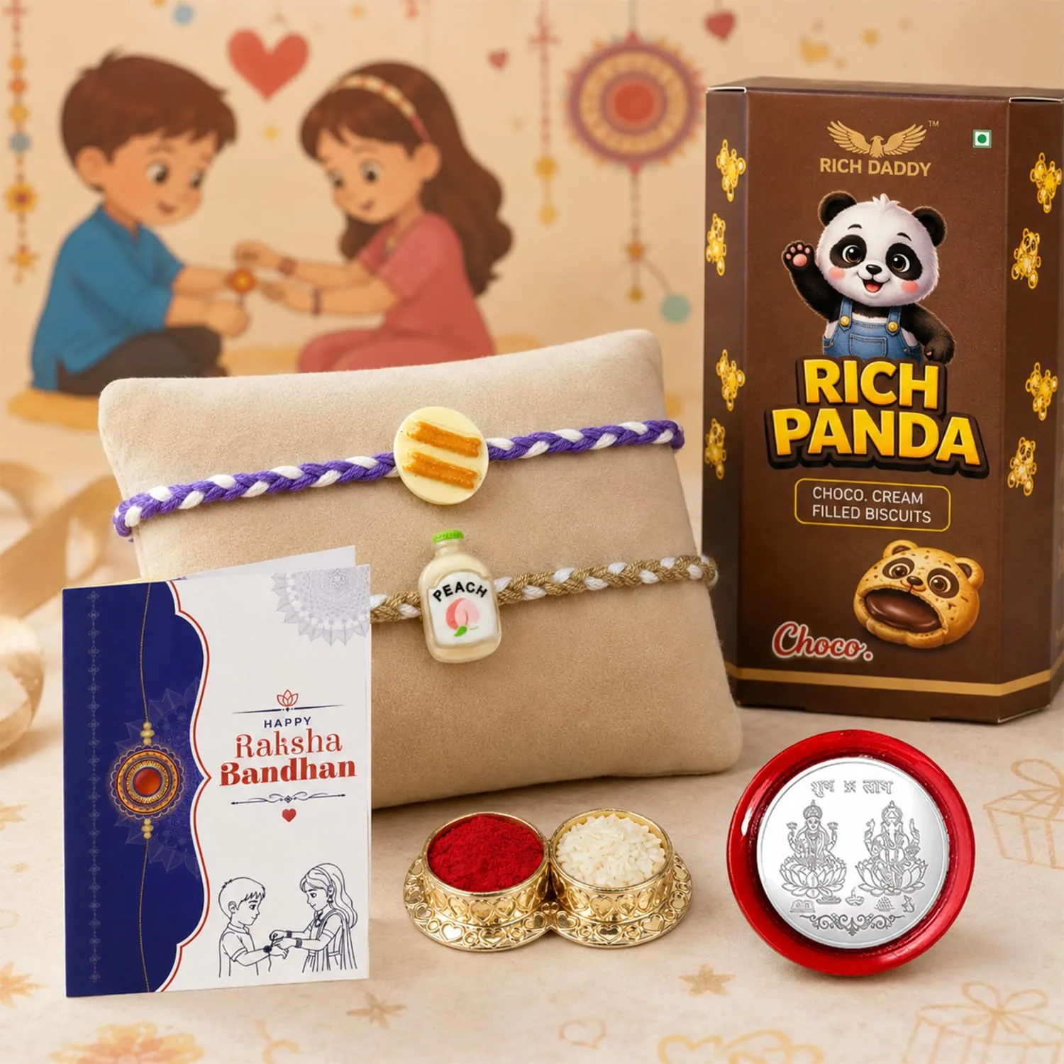 Premium Sweet Rakhi for Brother with Biscuit 60gm - Raksha Bandhan Gift Set, Pack of 6 - Buy Online at Alikart