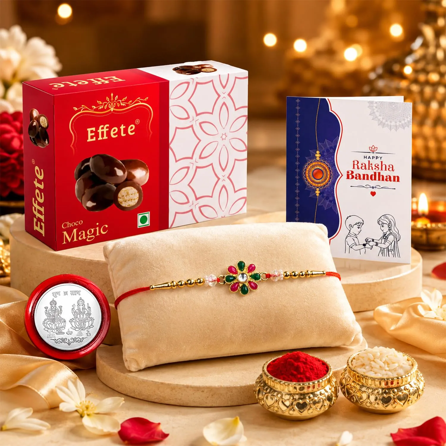 Premium Rakhi with Chocolate for Brother – Raksha Bandhan Gift Combo Pack - Buy Online at Alikart